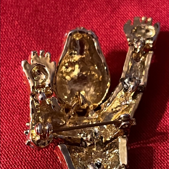 Elegant Black and White cover in rhinestones Panther Reptile Brooch - Picture 4 of 15